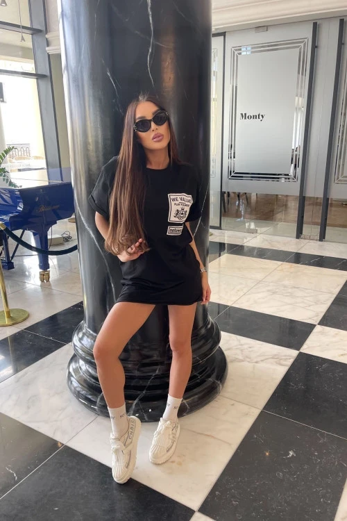 Γυναικείο φόρεμα με κοντά μανίκια