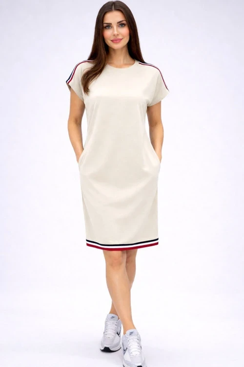 Дамска рокля с къс ръкав