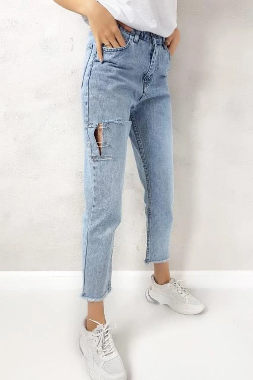 Blugi de dama cu efect rupt