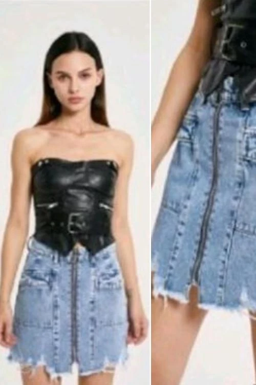 Fusta din denim pentru femei