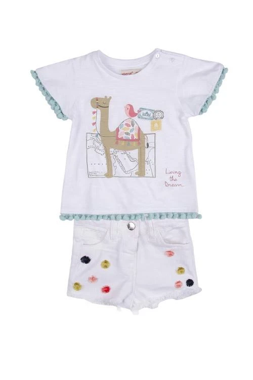 Bebi komplet z dekoracijo za deklice od 6 mesecev do 1,5 leta