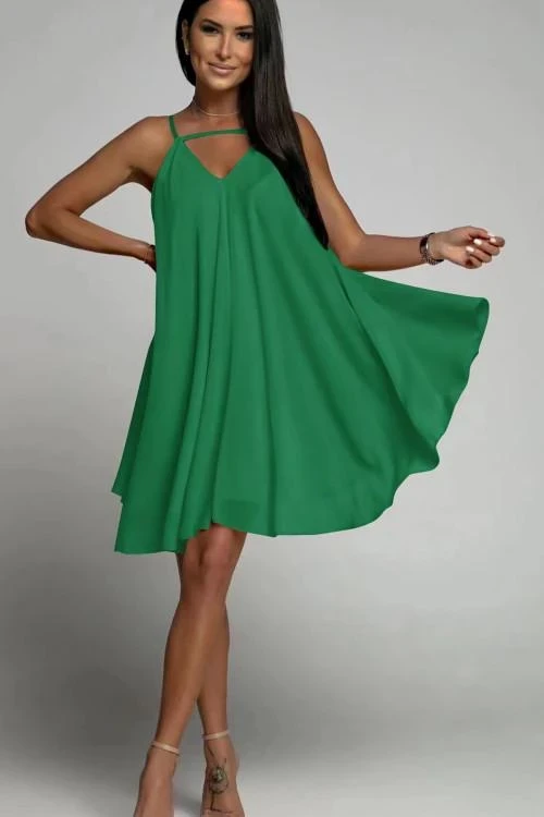 Дамска рокля с тънки презрамки