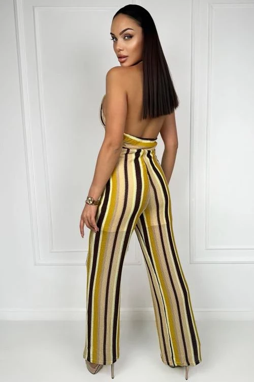 Women's jumpsuit with colorful stripes