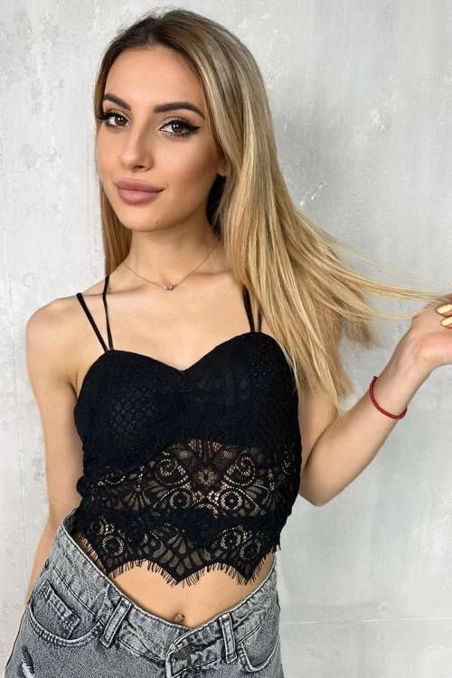 Women's knitted lace tank top