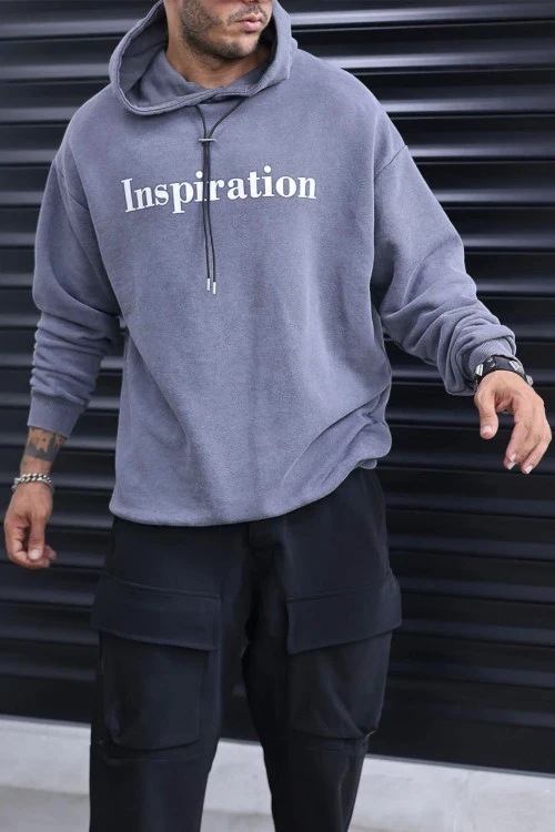 Men's sports sweatshirt with a hood