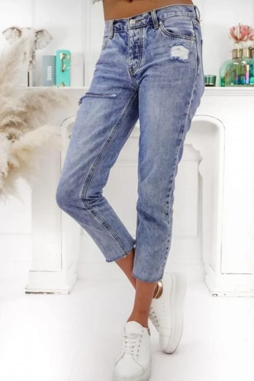 Blugi de dama cu efect rupt