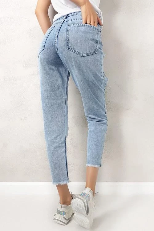 Blugi de dama cu efect rupt