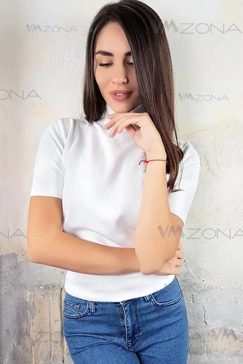 Ženska majica s kratkim rukavima i polo ovratnikom